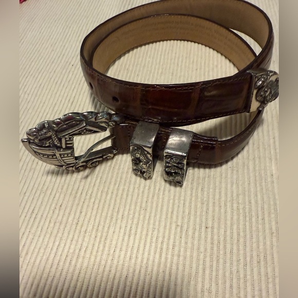 Vintage Brighton Noah’s Ark Brown Silver Belt with Ornate Buckle main image 5